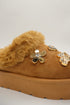 Women's Faux Fur Platform Clogs with Charm