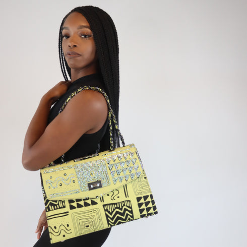 Jeweled Yellow Tribe African Handmade Purse
