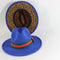 Royal Blue Fedora Hat w/ Removable Band & Leopard Print Bottom