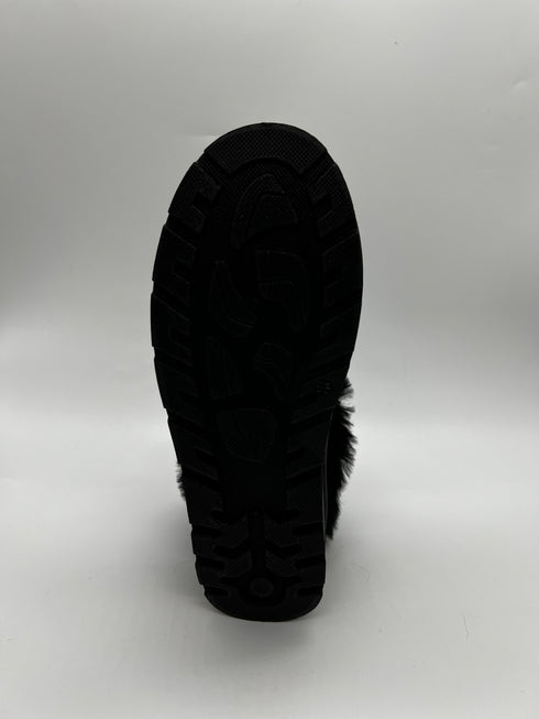 Women's Faux Fur Platform Clogs with Charm