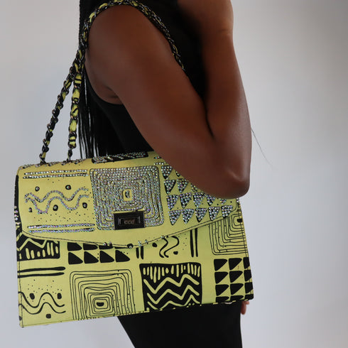 Jeweled Yellow Tribe African Handmade Purse