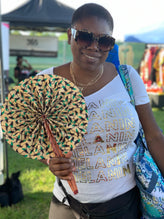 handmade fans, african fans, ankara fans, fans, hand held fans, fabric fans, collapsible fans, african handmade fans, best fans to give air, summer fans
