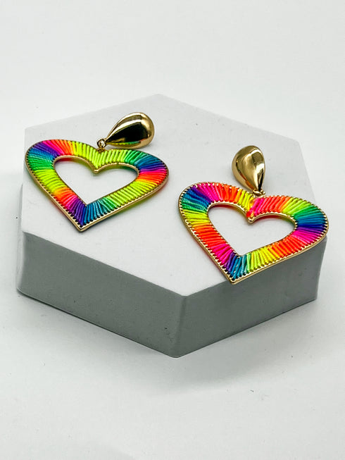 Basket Weave Love Heart Shaped Earrings