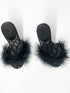 Sassy Fur Clear Black Heels
